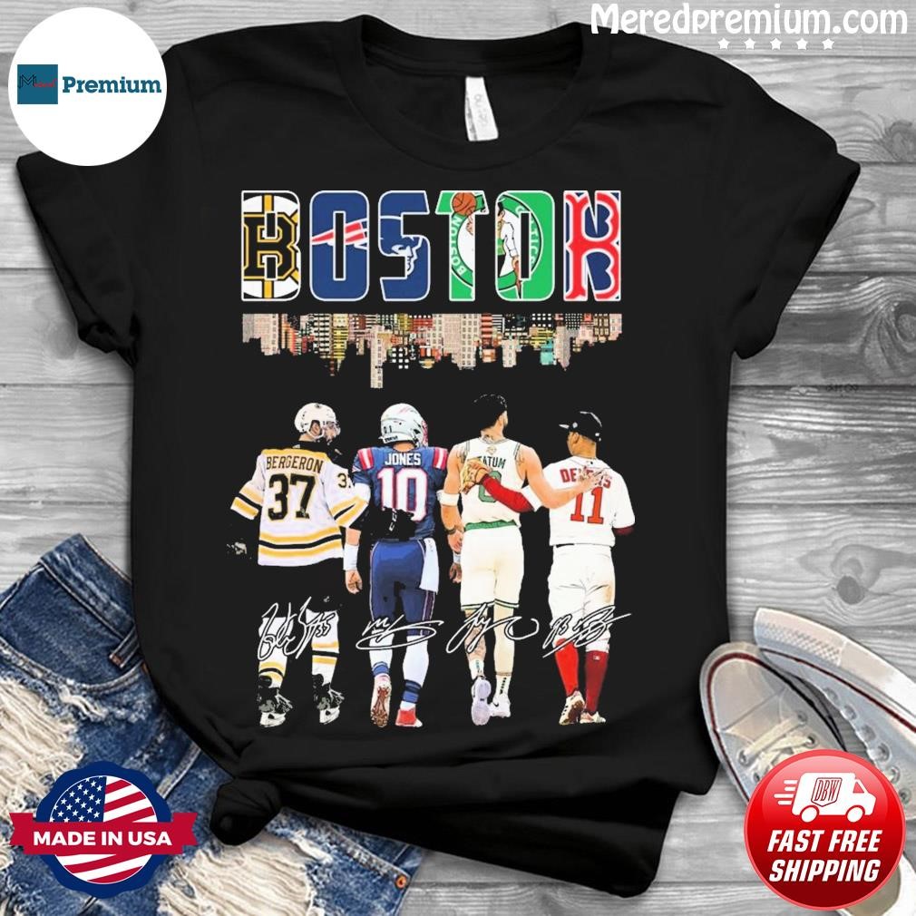 Official Bergeron Jone Tatum And Rafael Devers Shirt Boston Skyline Sport  Teams Players 2023 Shirt, hoodie, sweater, long sleeve and tank top