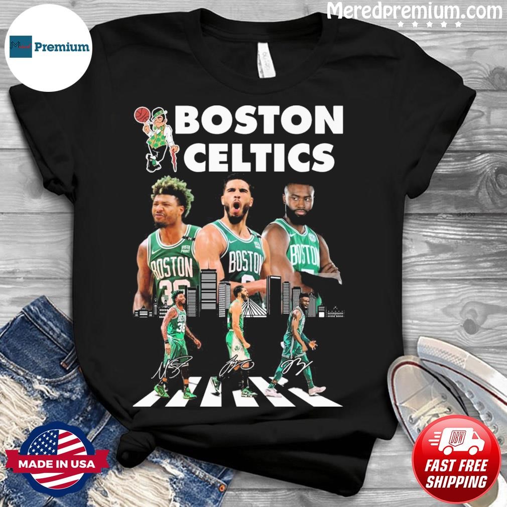 Official the celtics basketball team abbey road 2023 signatures T-shirt,  hoodie, sweater, long sleeve and tank top