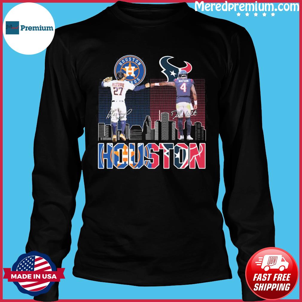 Houston Sports Team Jose Altuve And JJ Watson Signatures Fan Gifts T-Shirt  - Masteez