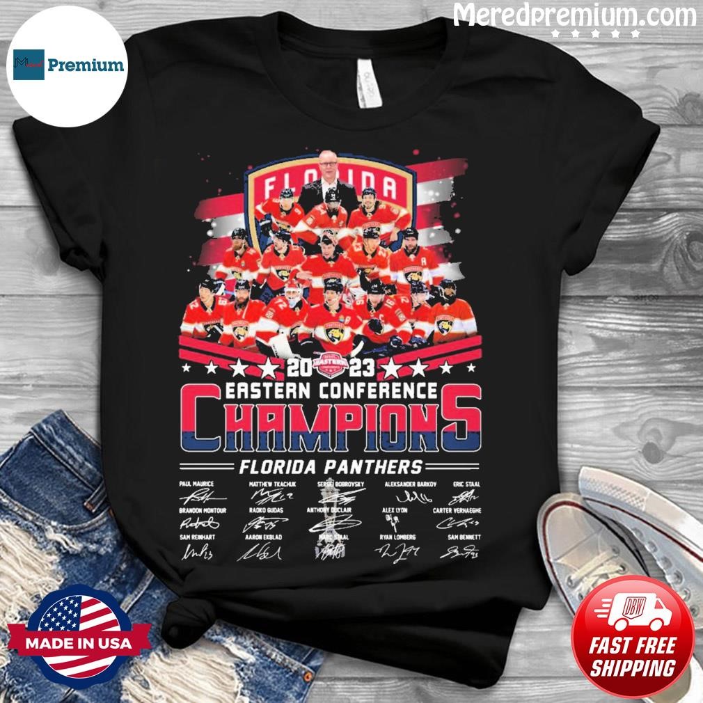 Florida Panthers Team 2023 Eastern Conference Champions Signatures Shirt