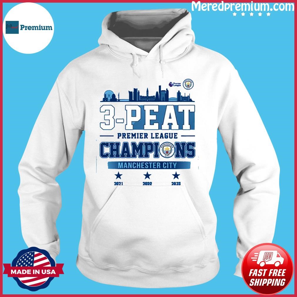 Manchester City 3-peat Premier League Champions T-shirt, Hoodie