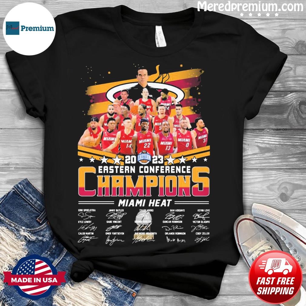 Miami Heat Team 2023 Eastern Conference Champions Signatures Shirt