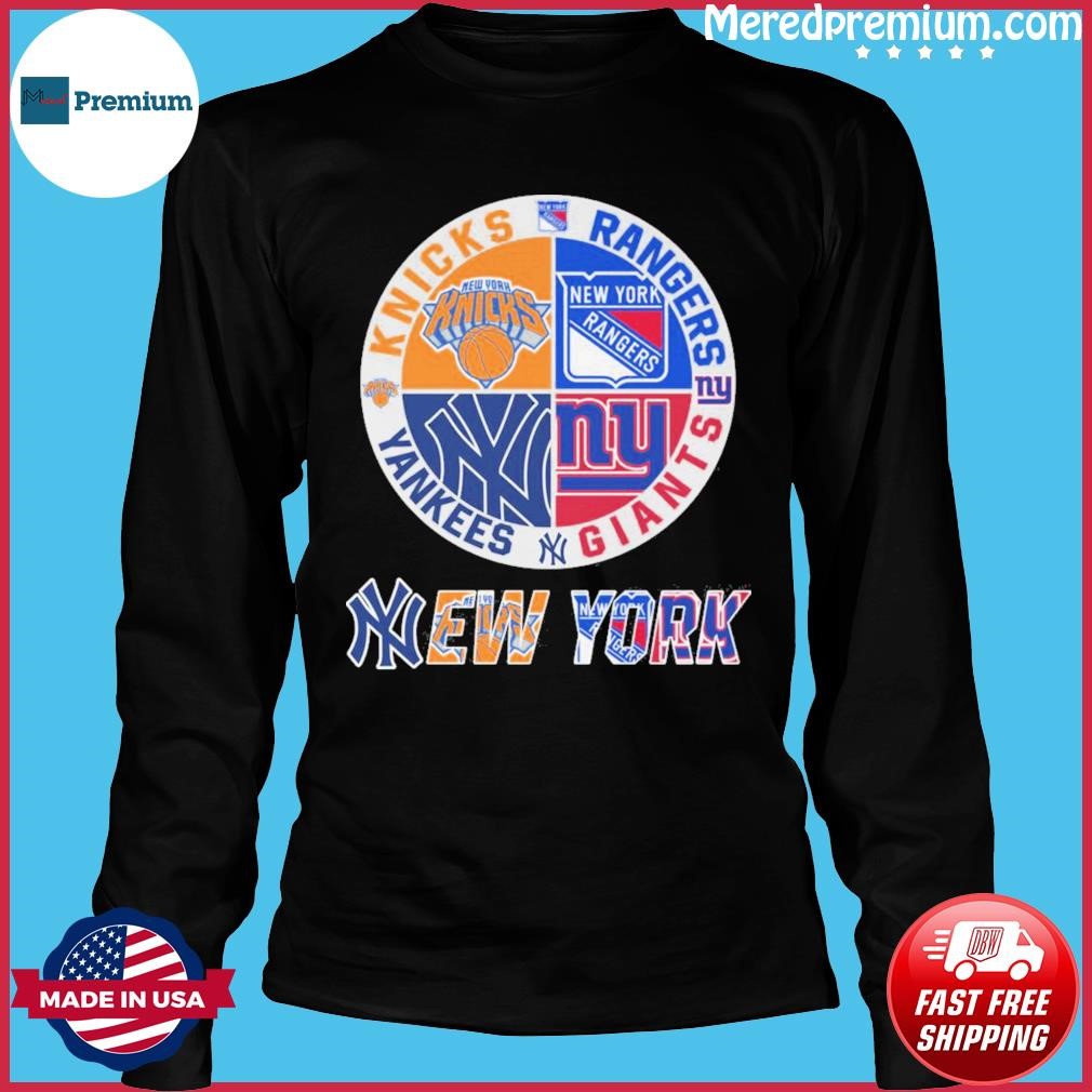 Awesome new York Knicks Rangers Yankees Giants 4 teams logo heart