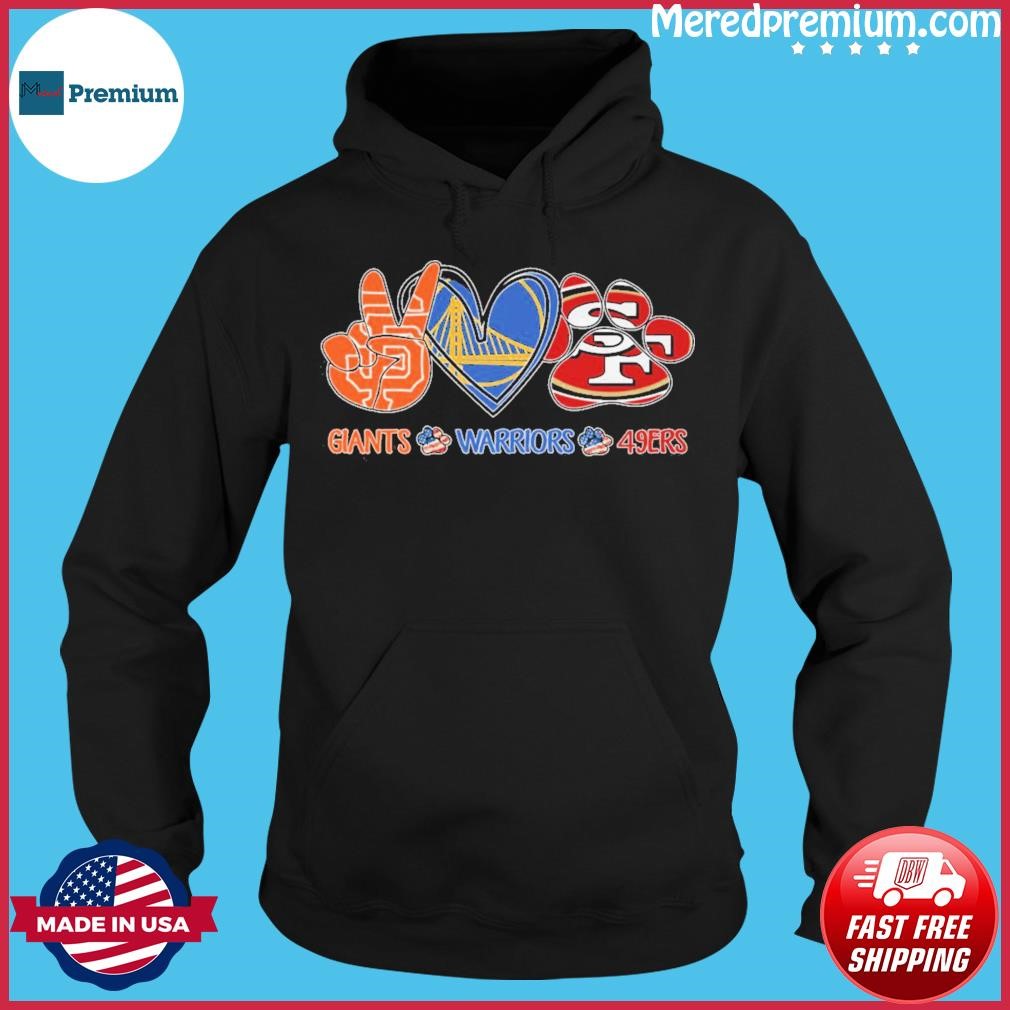 Peace Love Dog San Francisco Giants Golden State Warriors San