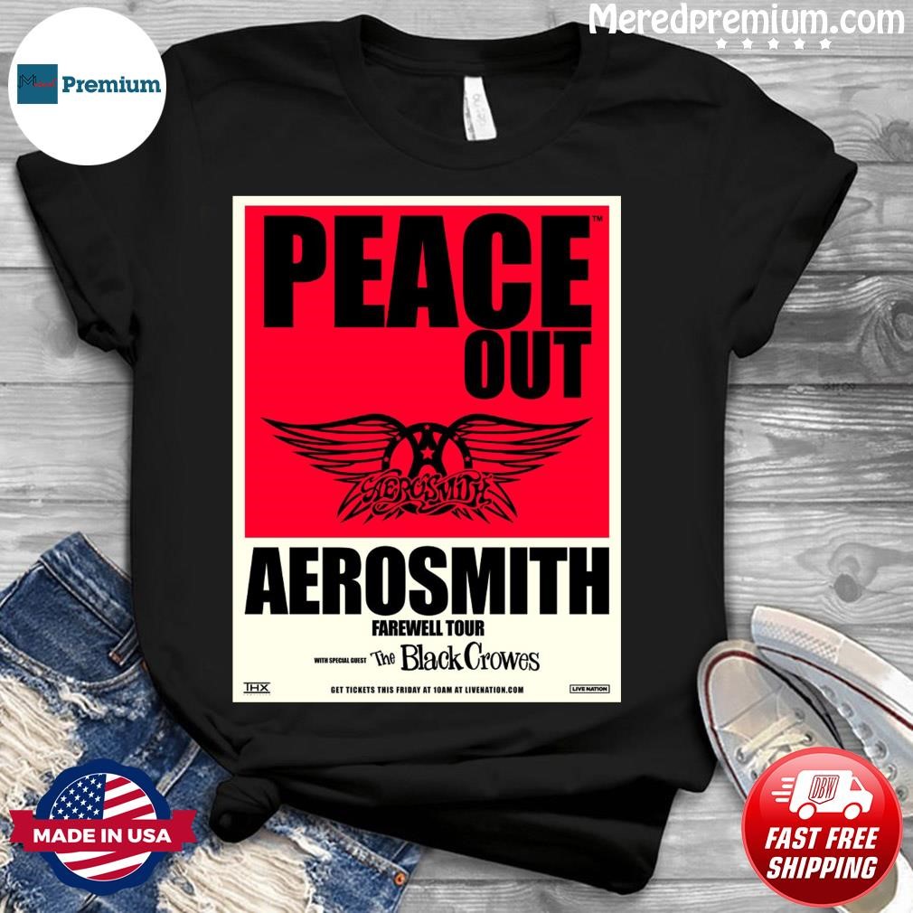 Aerosmith 2023 - 2024 Peace Out Farewell Tour Band Photo Shirt