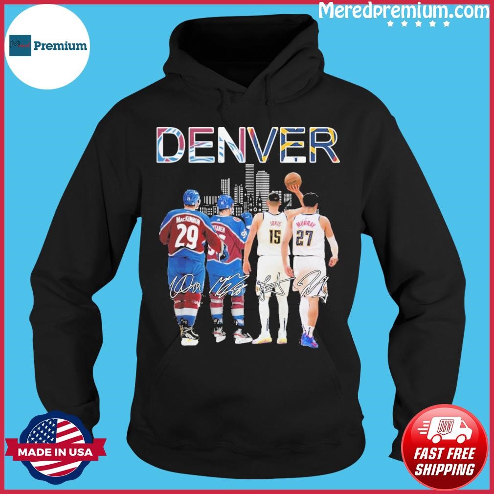 Premium denver 5 teams sports logo skyline shirt, hoodie, sweater, long  sleeve and tank top