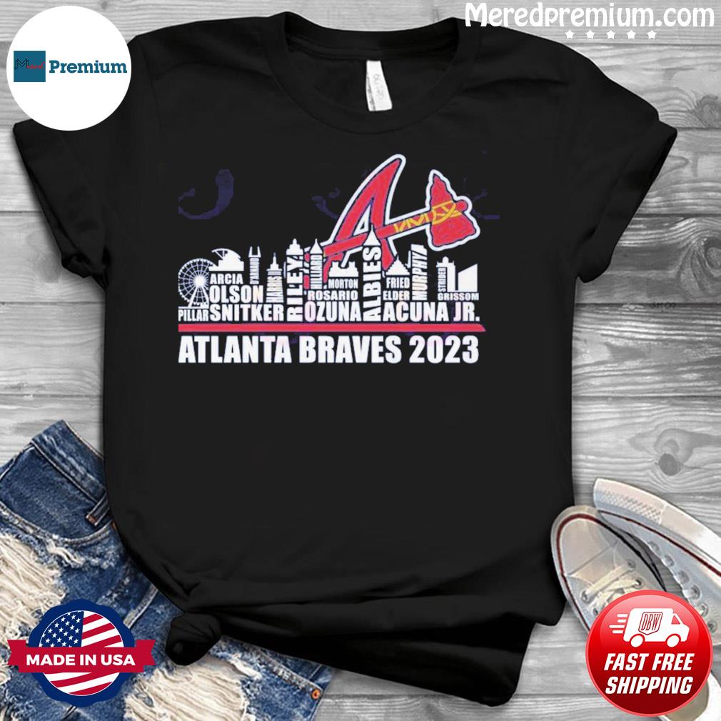 Atlanta Braves Skyline Players Name 2023 Shirt