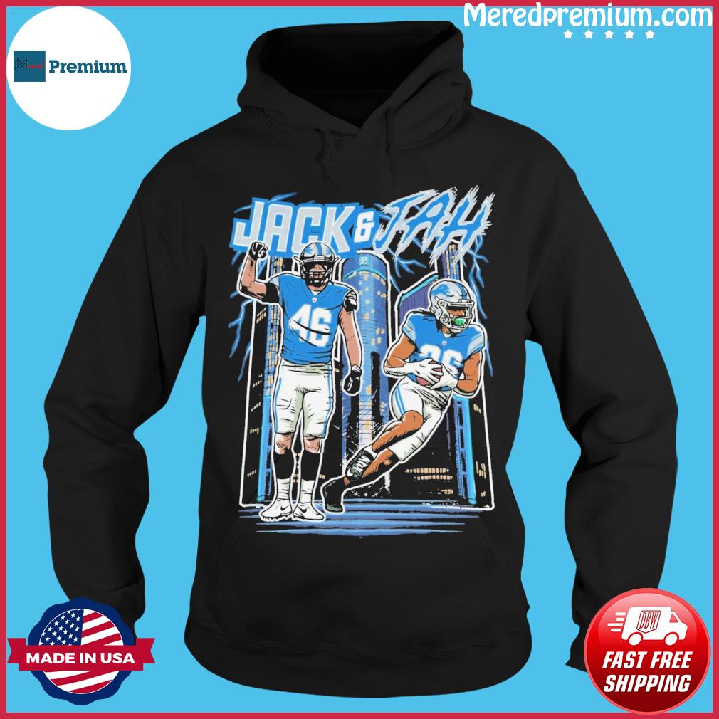 Detroit Lions Jack And Jah Vintage Skyline T-shirt