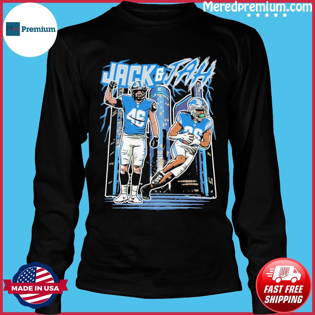 Detroit Lions Jack And Jah Vintage Skyline T-shirt