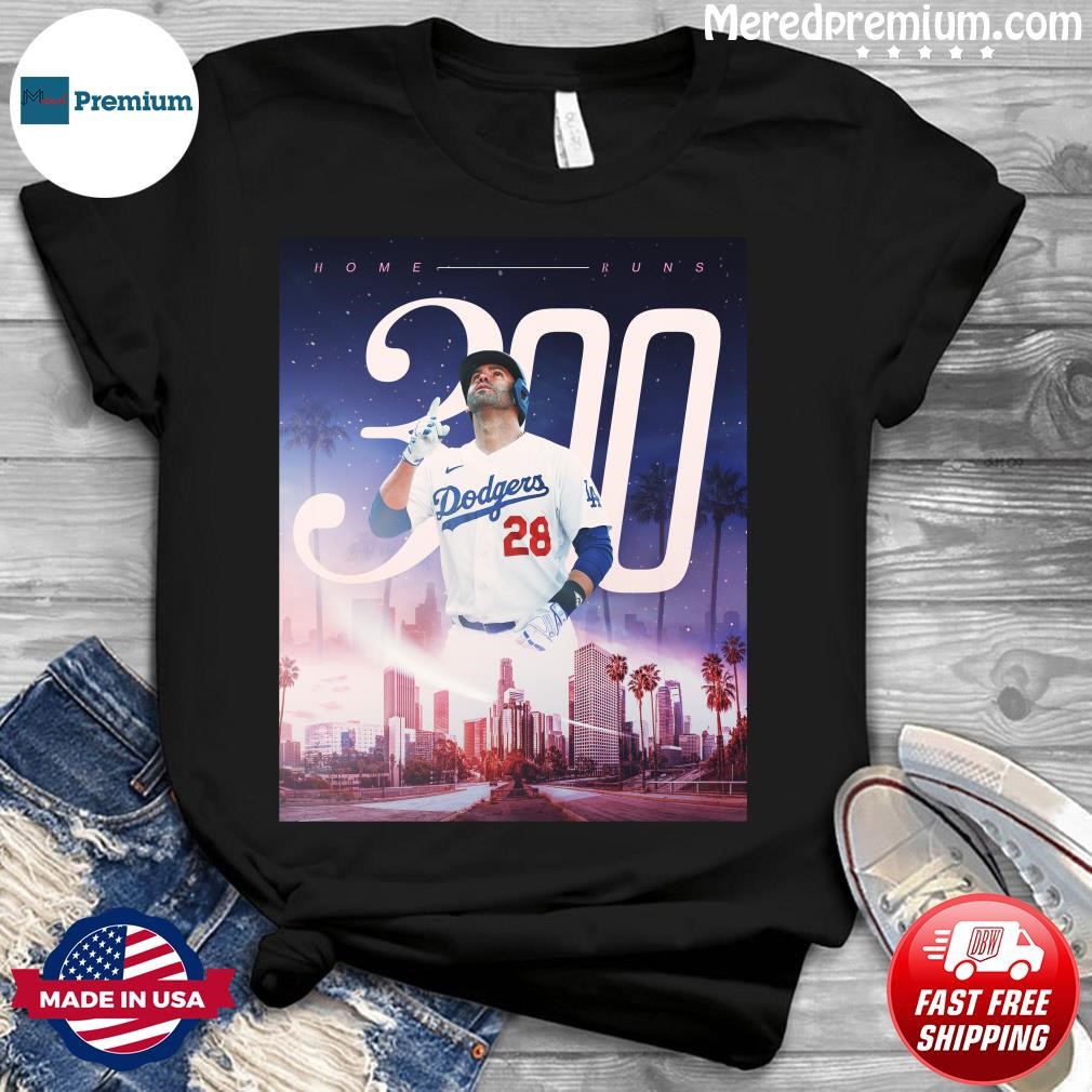 Official la Dodgers J D Martinez 300 Career Home Runs Poster Shirt