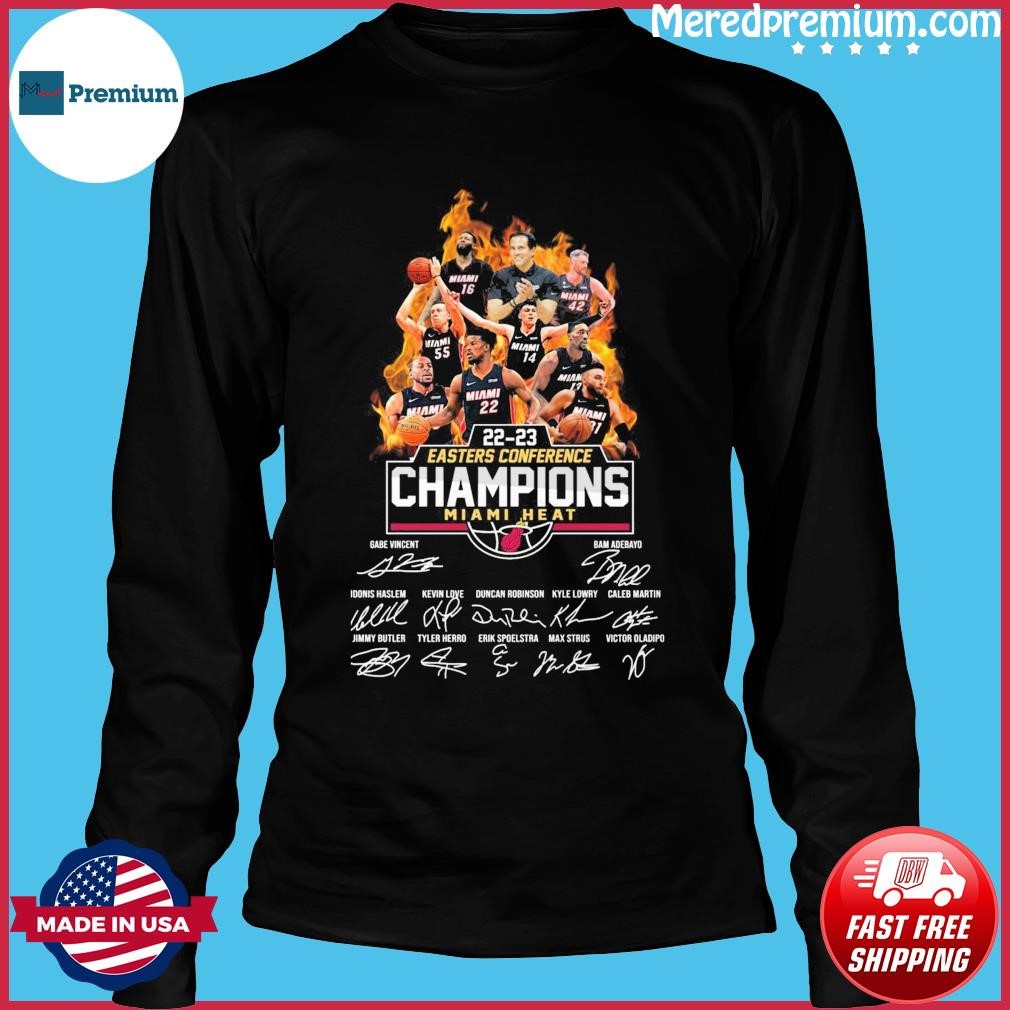 Best miami Heat team 2023 Eastern Conference NBA Champions signatures shirt,  hoodie, sweater, long sleeve and tank top