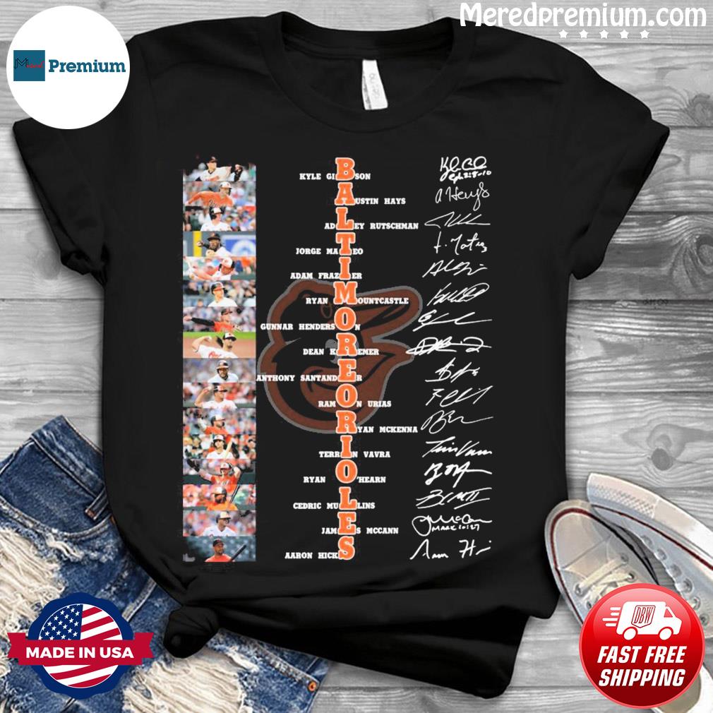 Baltimore Orioles Cross Words Team Players Signatures Shirt