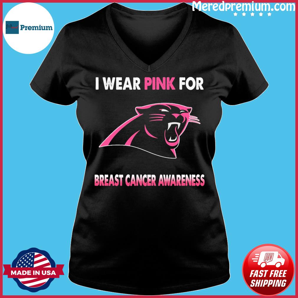 Carolina Panthers I wear pink for breast cancer awareness shirt, hoodie,  sweater, long sleeve and tank top