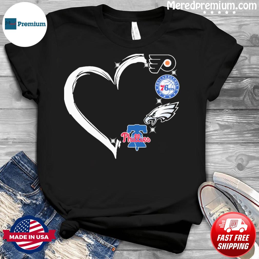 Heart philadelphia sports teams logo T-shirts, hoodie, sweater, long sleeve  and tank top