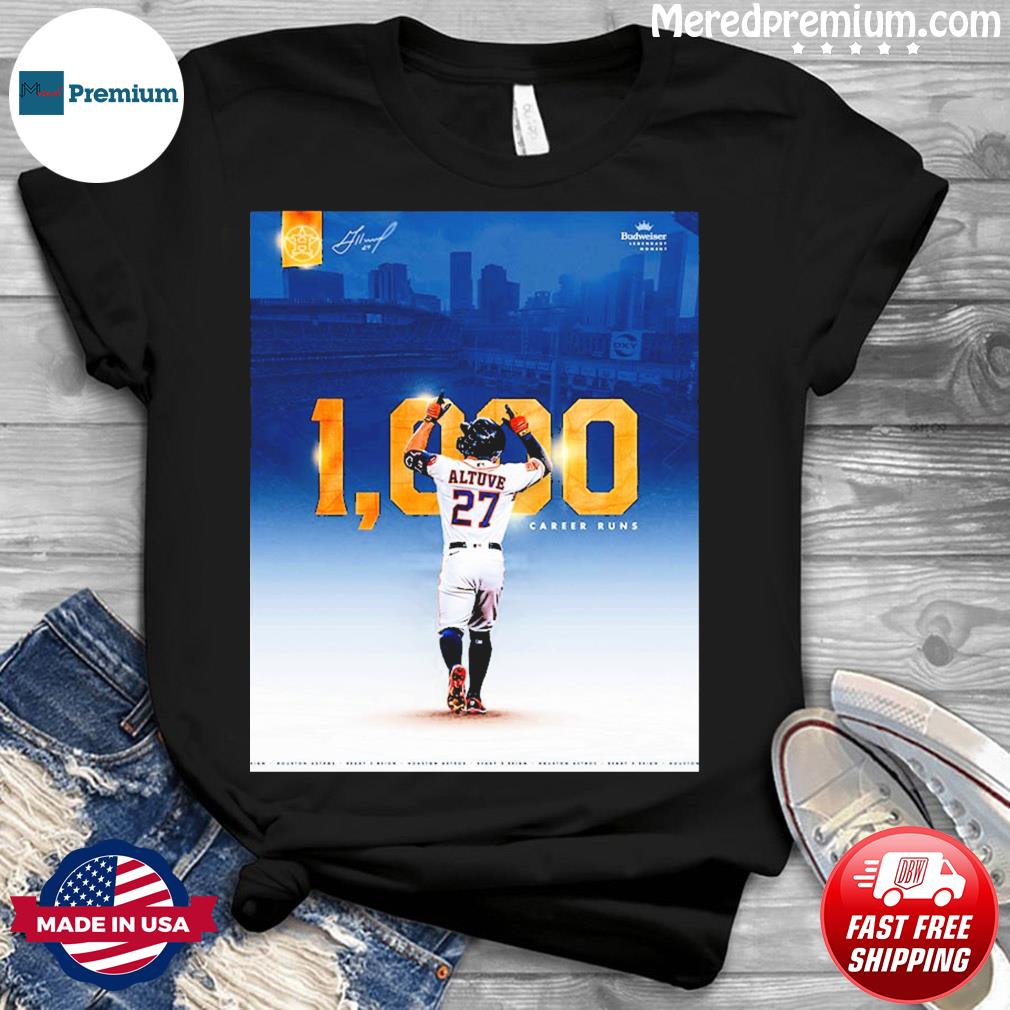 Premium jose Altuve Career Runs 1000 Houston Astros signature shirt,  hoodie, sweater, long sleeve and tank top