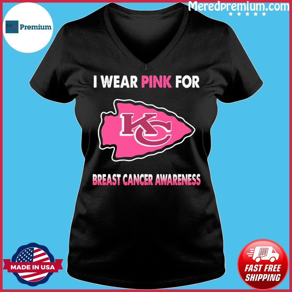 Kansas City Chiefs I Wear Pink For Breast Cancer Awareness 2023 T-shirt,Sweater,  Hoodie, And Long Sleeved, Ladies, Tank Top