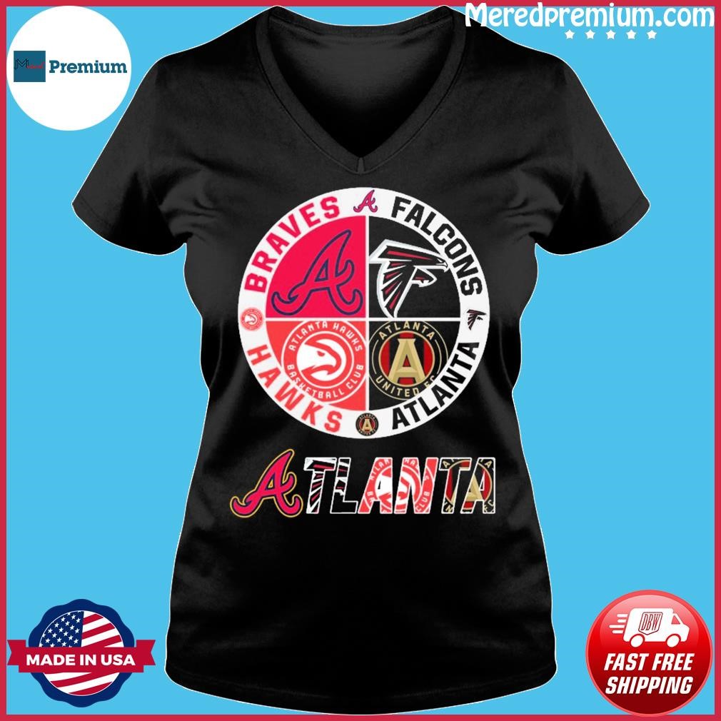 Official Logo Atlanta Braves Atlanta Falcons Atlanta Hawks Atlanta United  Fc Logo 2023 shirt, hoodie, sweater, long sleeve and tank top