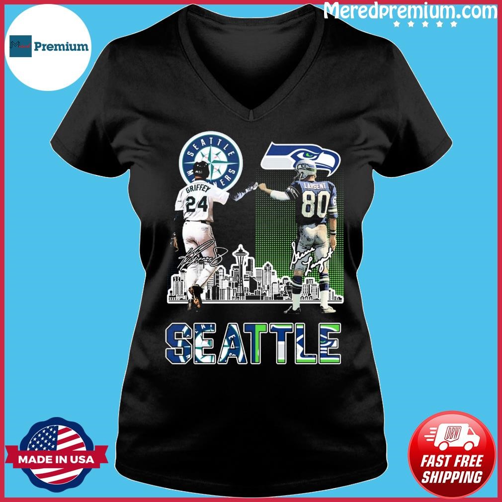 Seattle skyline 24 Ken Griffey Jr. 80 Steve Largent players