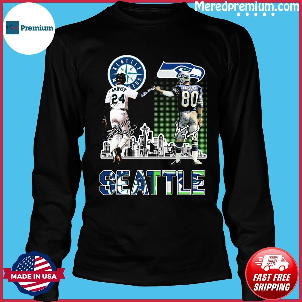 Seattle skyline 24 Ken Griffey Jr. 80 Steve Largent players