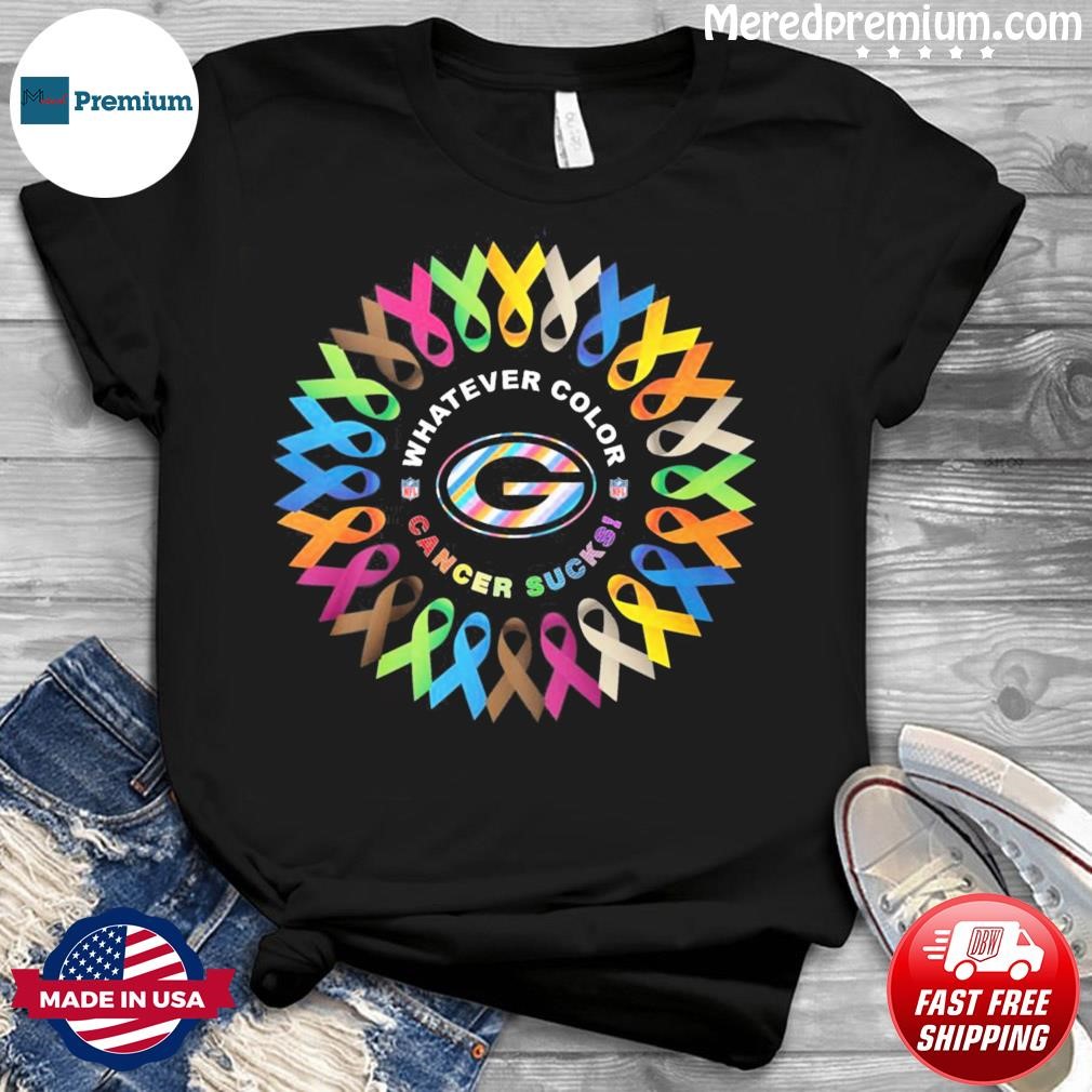 Green Bay Packers NFL Whatever Color Cancer Sucks 2023 shirt, hoodie,  sweater, long sleeve and tank top