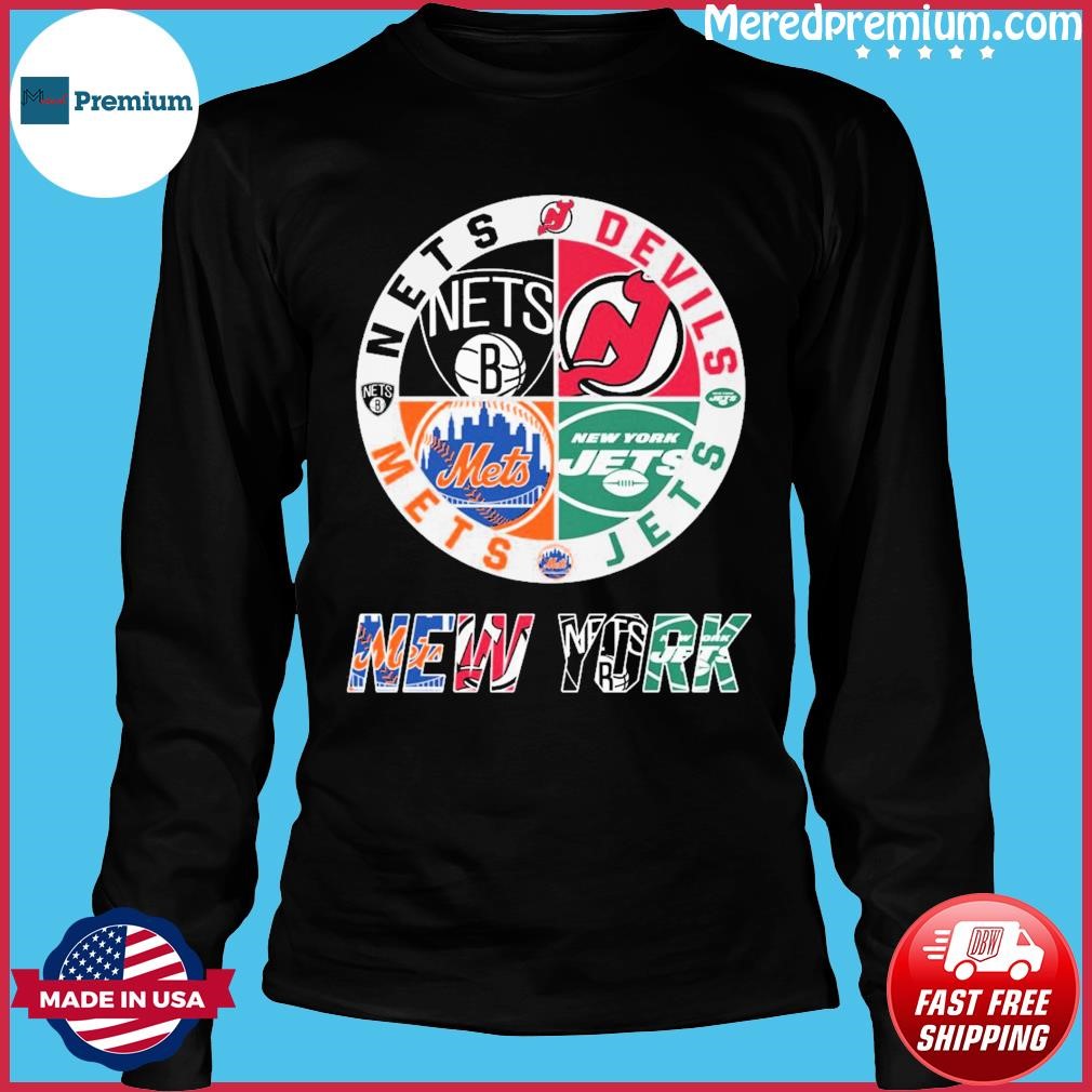 New York Nets New Jersey Devils New York Jets New York Yankees New York City  2023 Logo shirt, hoodie, longsleeve, sweatshirt, v-neck tee