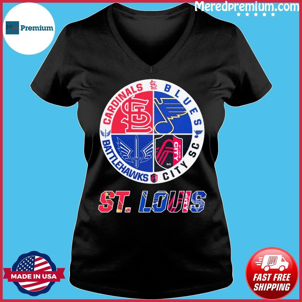 St. Louis Team Sports Champions Battlehawks Cardinals Blues And City SC 2023  Shirt in 2023