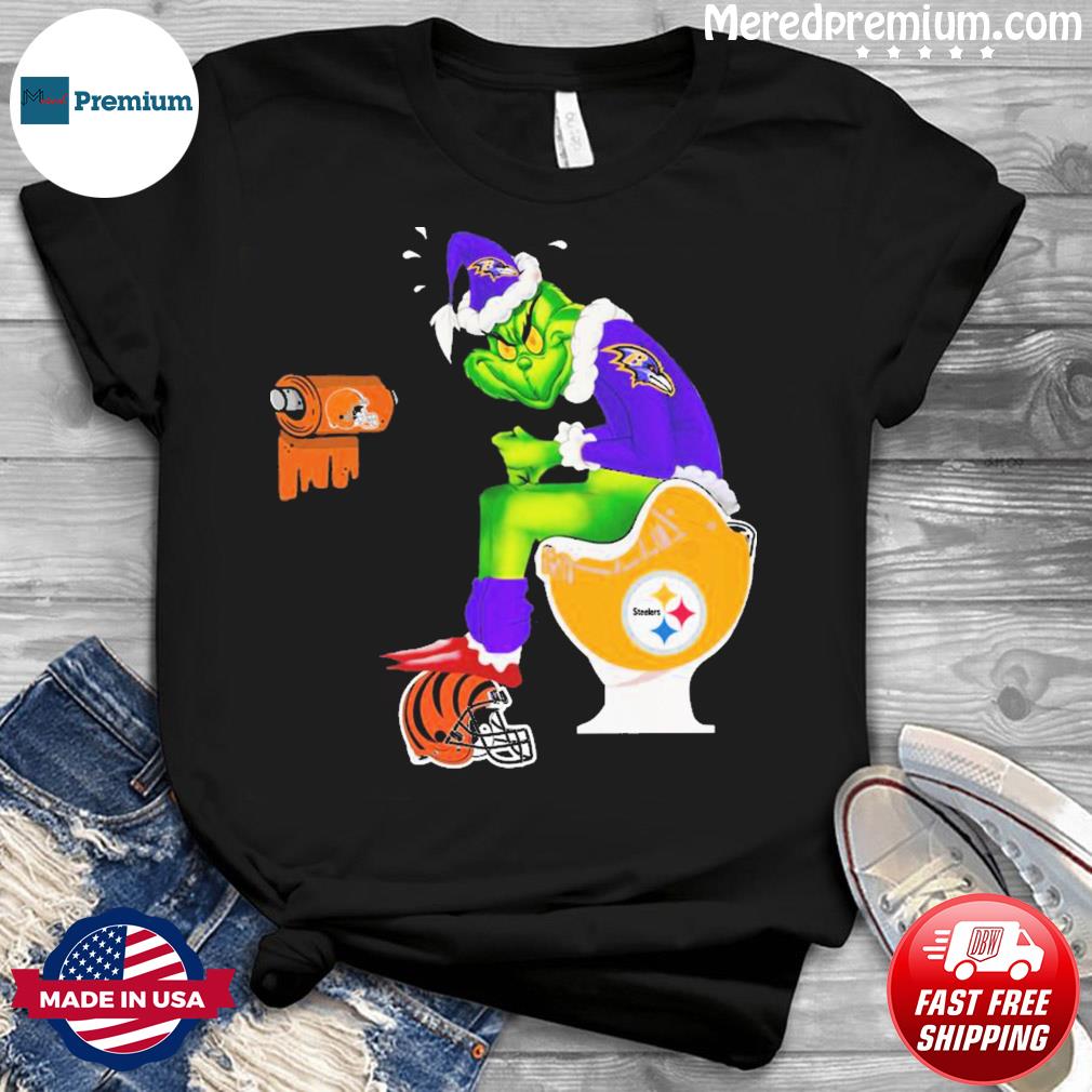 Pittsburgh Steelers Grinch Toilet T-shirt - Personalized Gifts