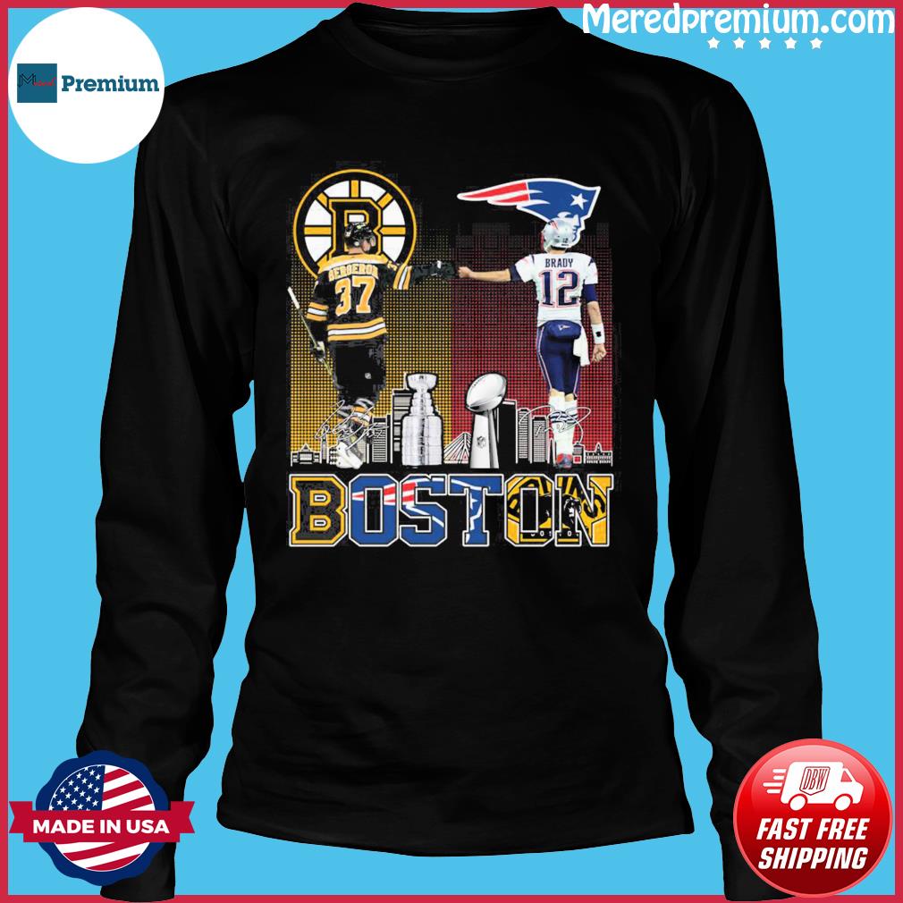 Boston Bruins Patrice Bergeron And New England Patriots Tom Brady Shirt,  hoodie, sweater, long sleeve and tank top