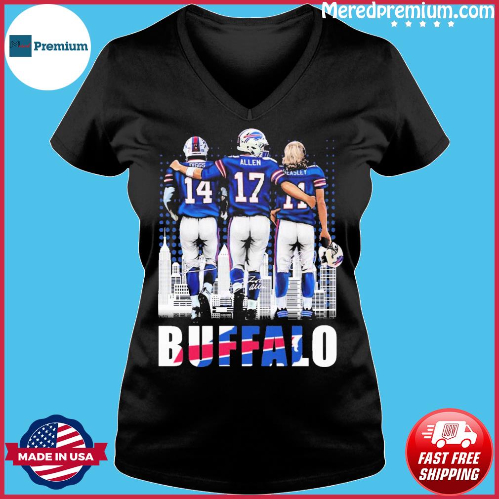 Buffalo Skyline Stefon Diggs Josh Allen And Cole Beasley Signatures Shirt -  Shibtee Clothing