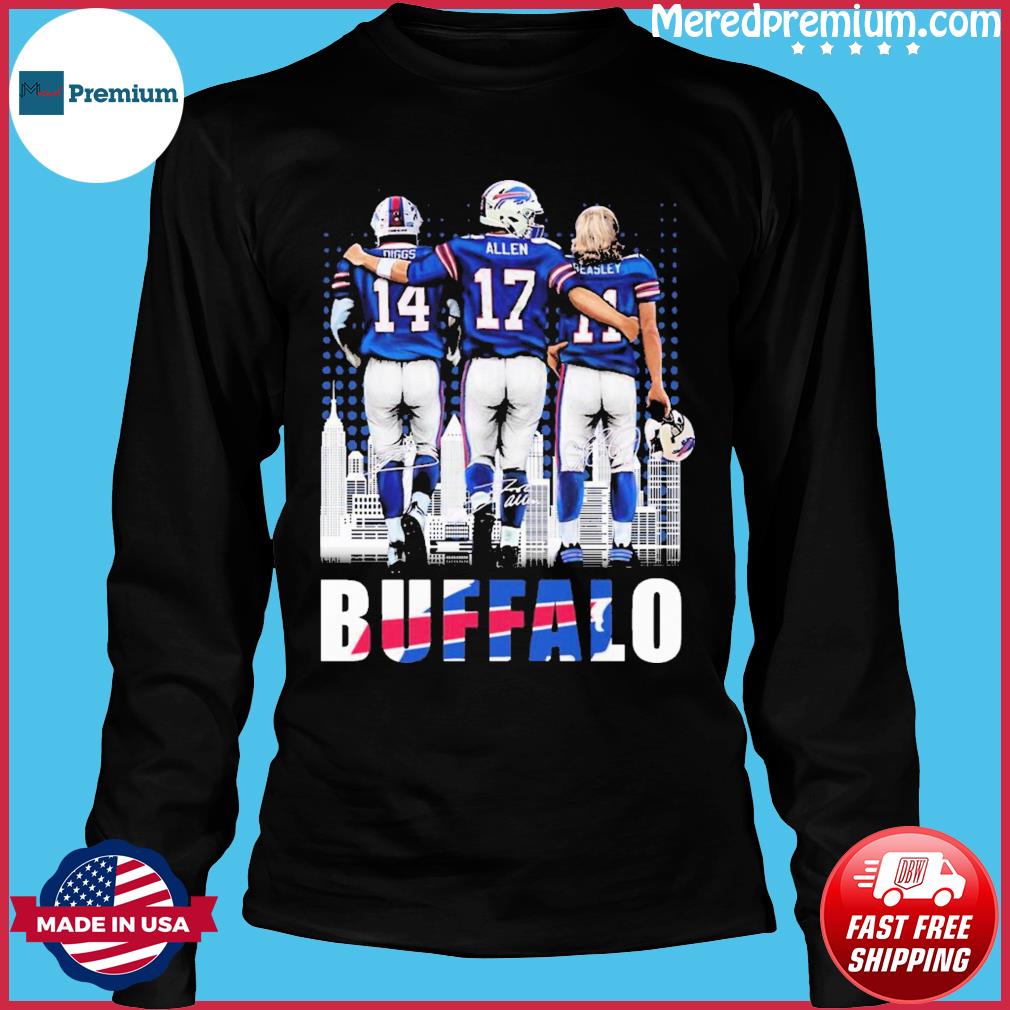 Buffalo Skyline Stefon Diggs Josh Allen And Cole Beasley Signatures Shirt,  hoodie, sweater, long sleeve and tank top