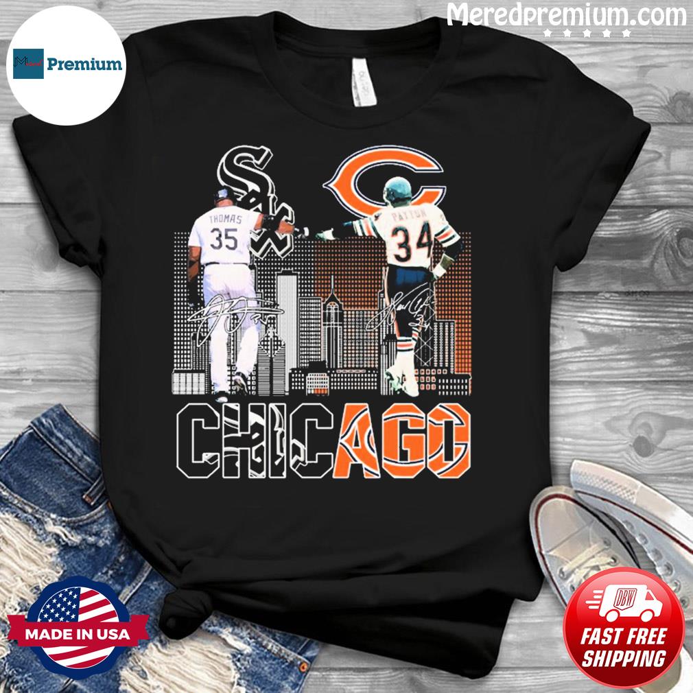 Chicago bears & chicago white sox thomas and patton skylines signatures  2023 shirt, hoodie, sweater, long sleeve and tank top