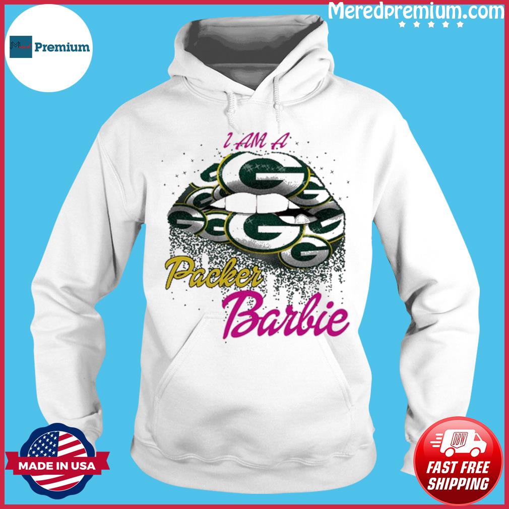 Lip Green Bay Packers I Am A Packer Barbie Shirt, hoodie, sweater