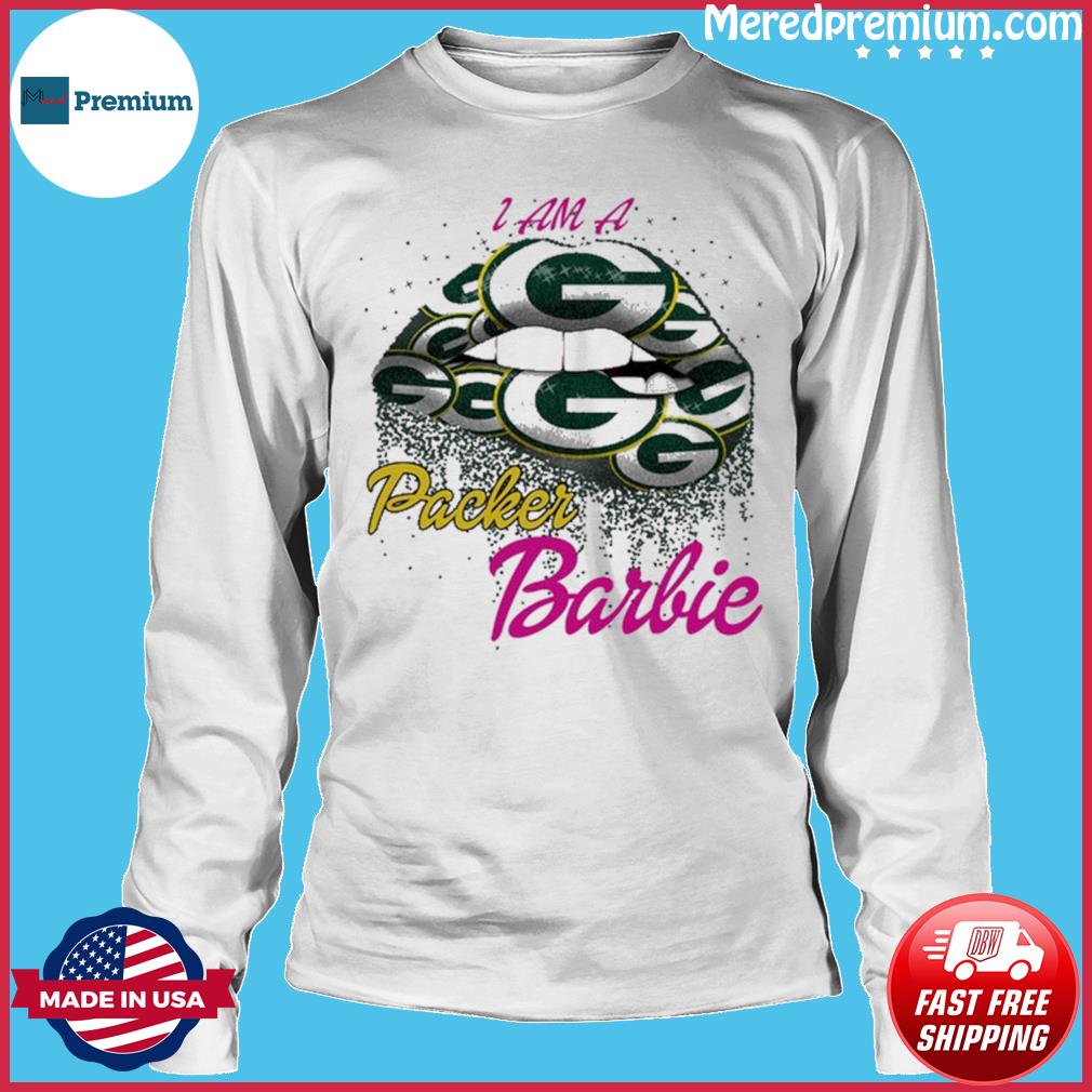 Official lip green bay packers x barbie i am a packer 2023 shirt