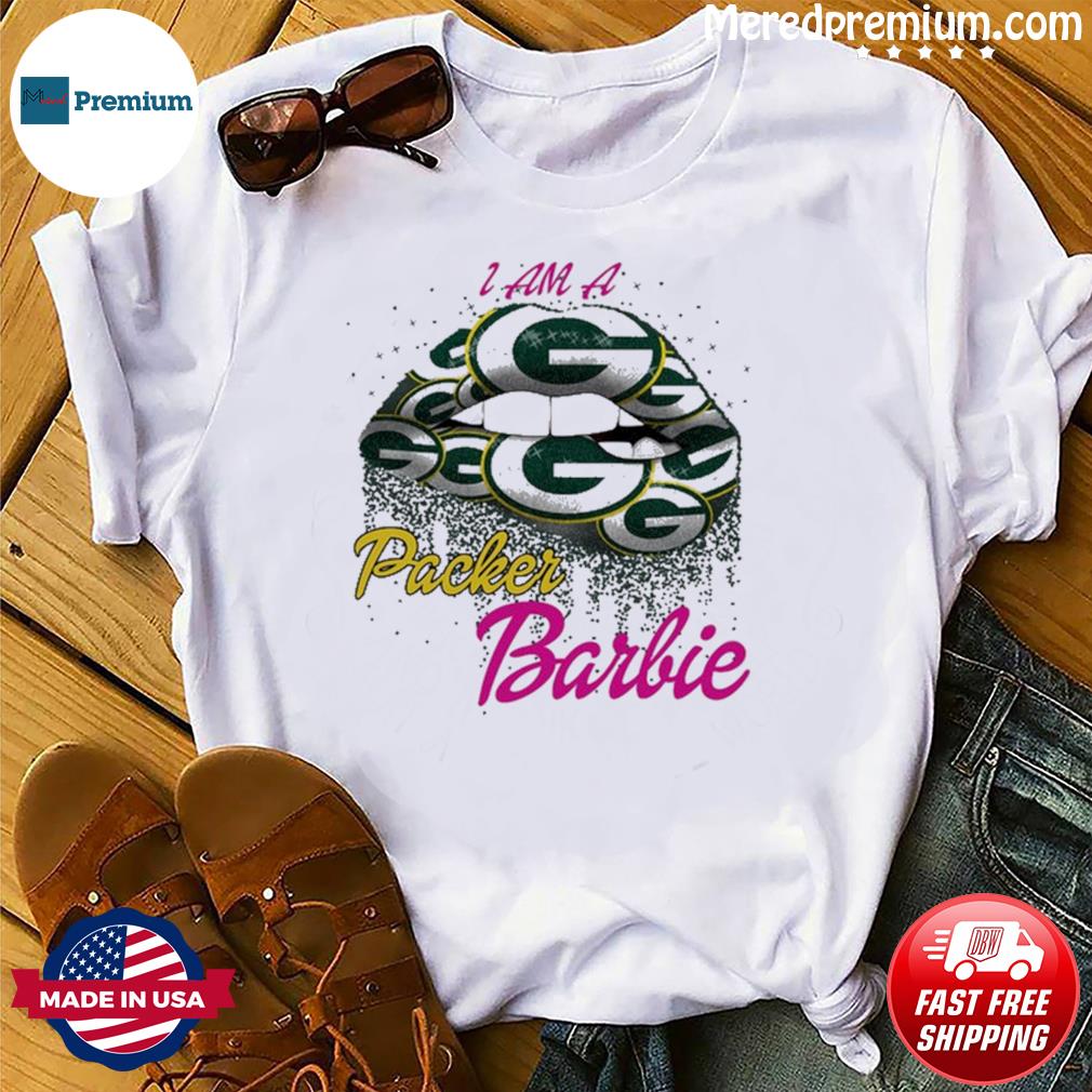 Lip Green Bay Packers I Am A Packer Barbie Shirt, hoodie, sweater