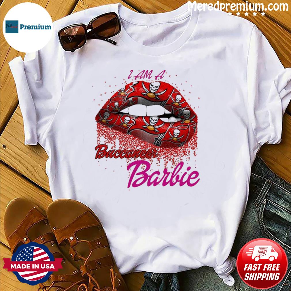 Official lip Tampa Bay Buccaneers X Barbie 2023 I Am A Buccaneer