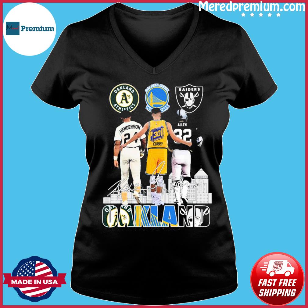 Official oakland athletics henderson golden state warriors curry raiders  allen shirt, hoodie, sweater, long sleeve and tank top