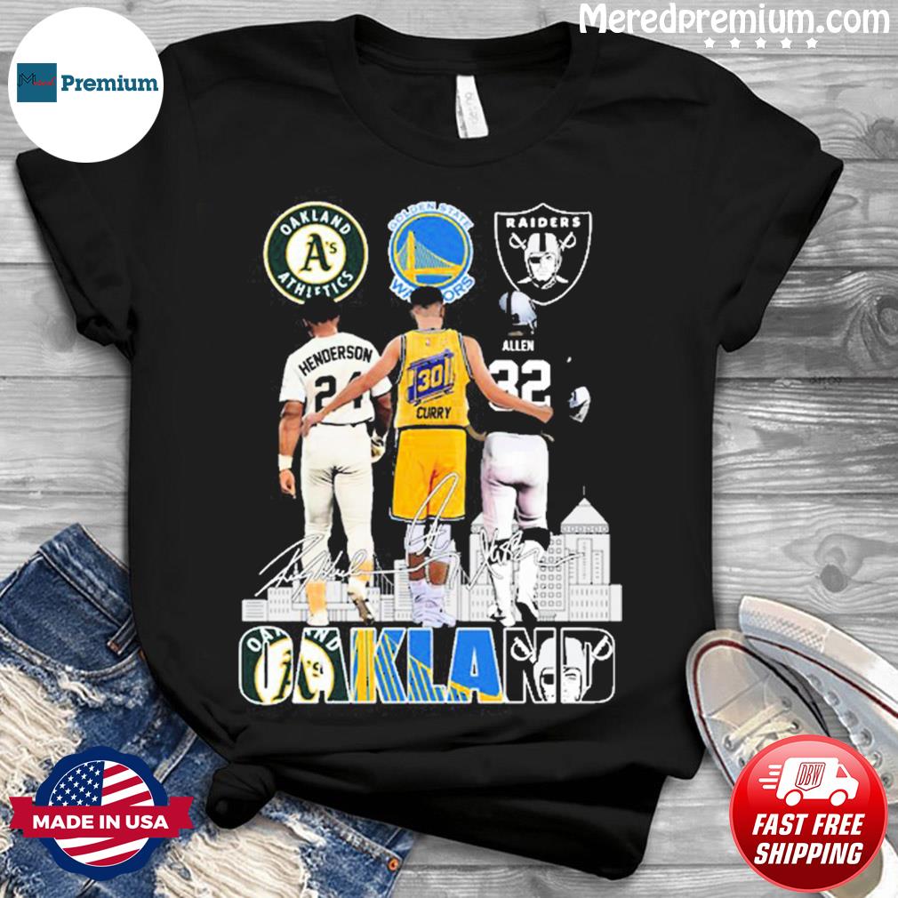 Oakland Athletics Henderson Golden State Warrios Curry Raiders Allen T shirt  - Growkoc