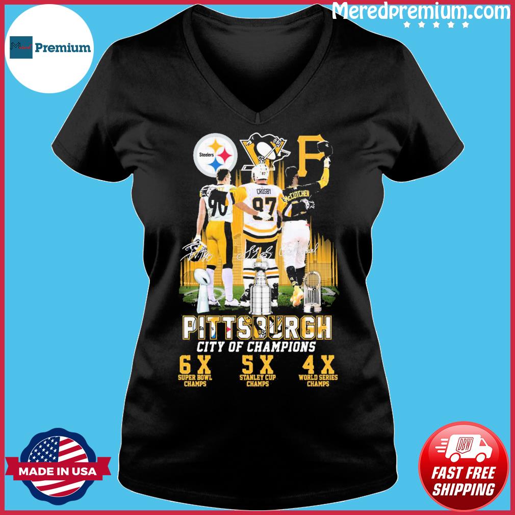 Official pittsburgh City Of Champions Steelers Penguins Pirates Shirt,  hoodie, sweater, long sleeve and tank top