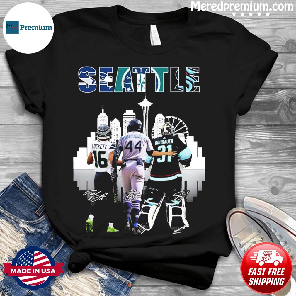 Seattle Sports Tyler Lockett Julio Rodríguez Philipp Grubauer Signatures  Shirt, hoodie, sweater, long sleeve and tank top