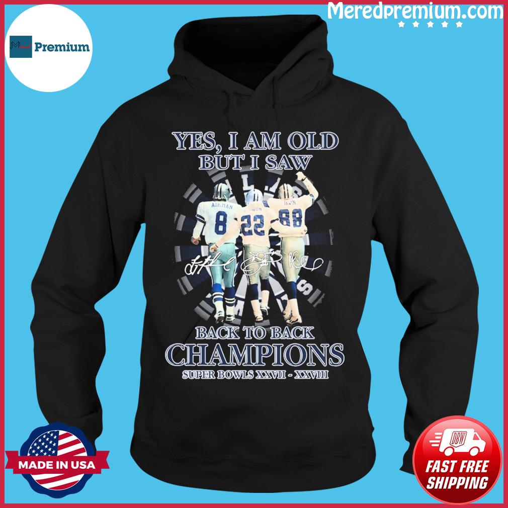 Dallas Cowboys the triplets Emmitt Smith Troy Aikman Michael Irvin  signatures photo design t-shirt, hoodie, sweater, long sleeve and tank top