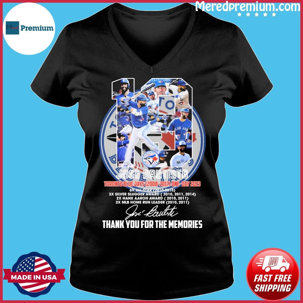 Toronto Blue Jays 19 Jose Bautista Thank You For The Memories Signatures  Shirt, hoodie, longsleeve, sweatshirt, v-neck tee