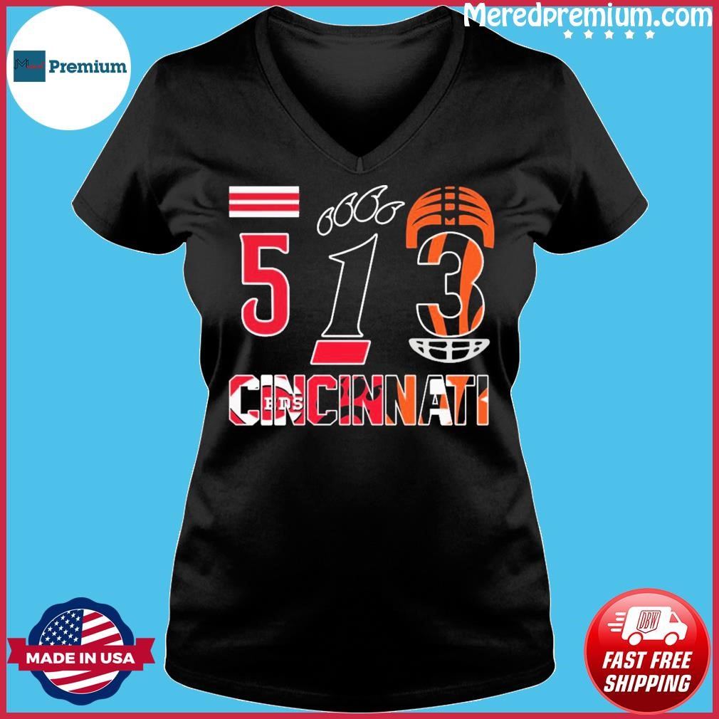 513 Cincinnati Sports Teams Logo Reds And Bengals Shirt,, 51% OFF