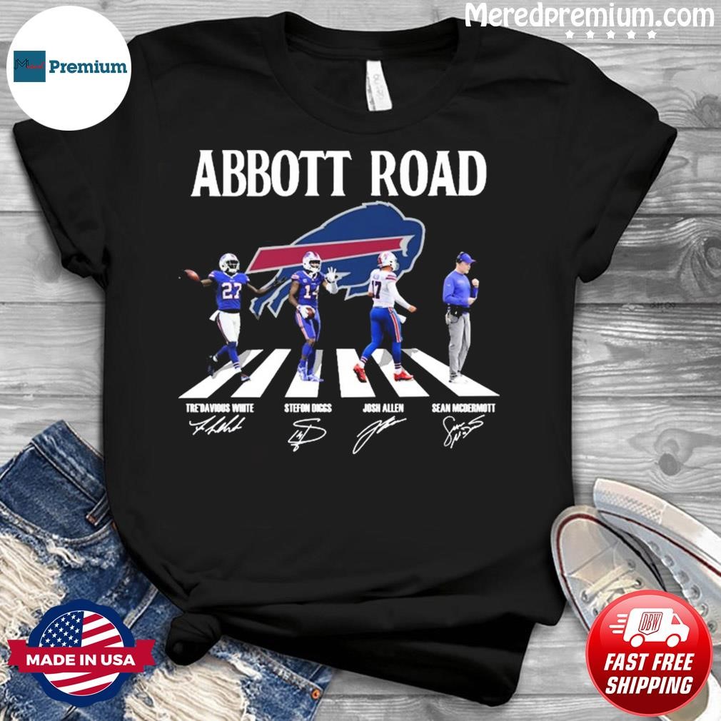 Buffalo Bills Abbott Road Tre'davious White Stefon Diggs Josh Allen And  Sean Mcdermott Signatures Shirt - teejeep