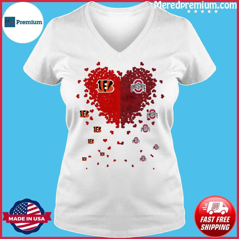 Cincinnati Bengals vs Ohio State Buckeyes heart for life shirt, hoodie,  sweater, long sleeve and tank top