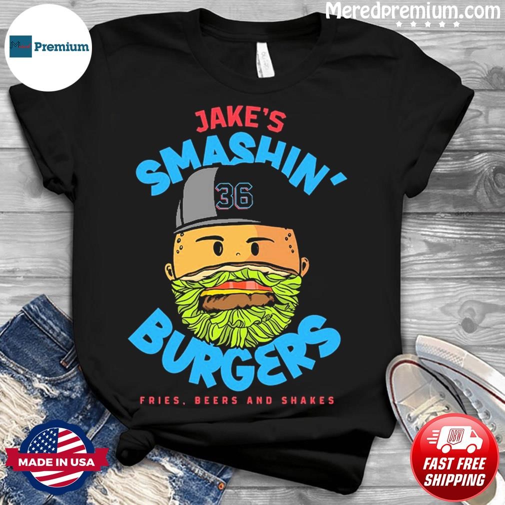 Trending miamI marlins jake burger #36 smashin' burgers fries beers and  shakes Shirt - Limotees