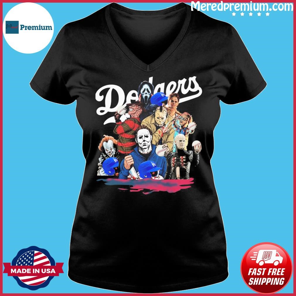 Los Angeles Dodgers Horror film characters t-shirt by To-Tee