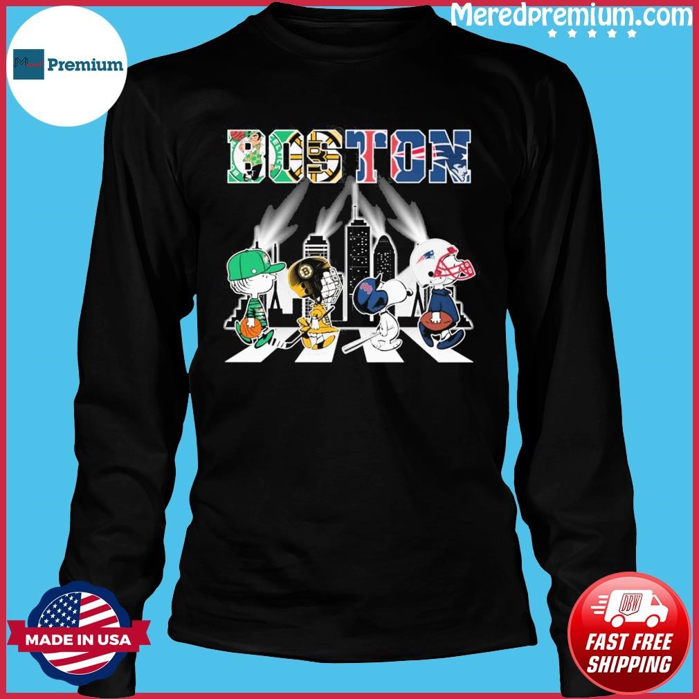 Peanuts Characters Abbey Road Boston Skyline Sports Teams Shirt