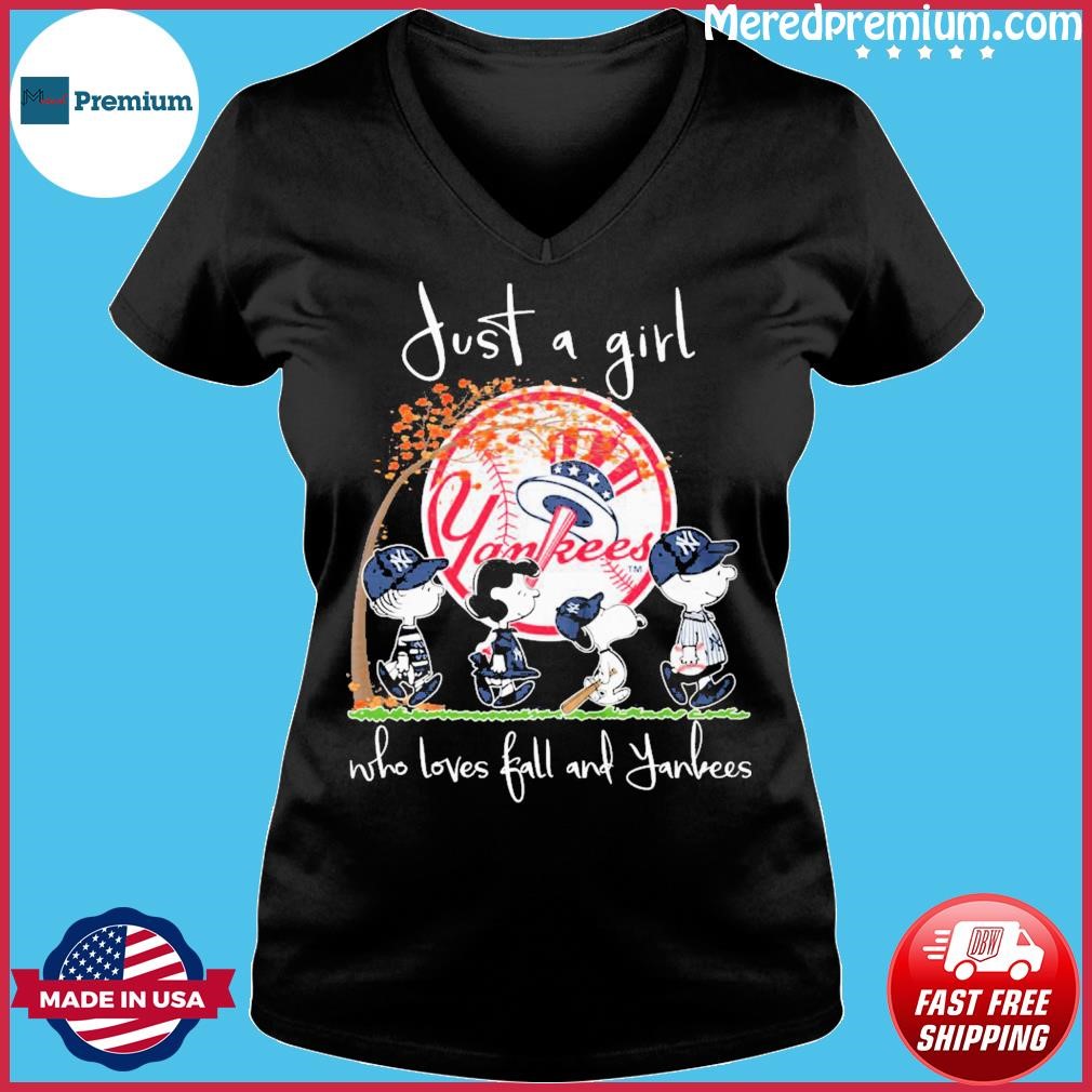 The Peanuts Just A Girl Who Loves Fall New York Yankees T Shirt, hoodie,  sweater and long sleeve