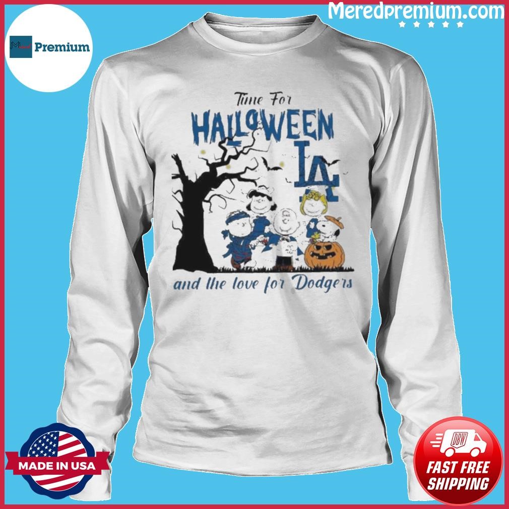 Time For Halloween And The Love For Los Angeles Dodgers X Peanuts cartoon T- shirt, hoodie, sweater, long sleeve and tank top