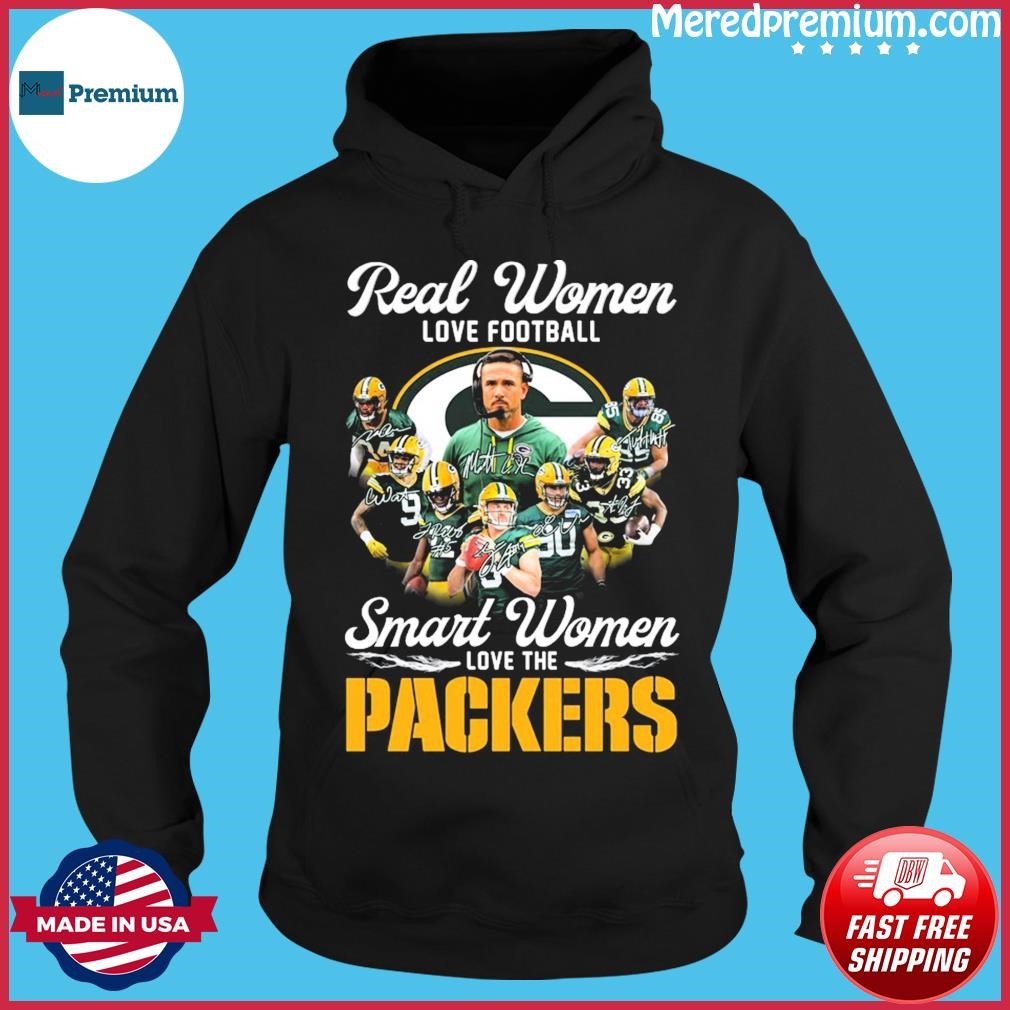 Real Women Love Football Smart Women Love The Green Bay Packers 2023 Logo  Shirt Plus Size